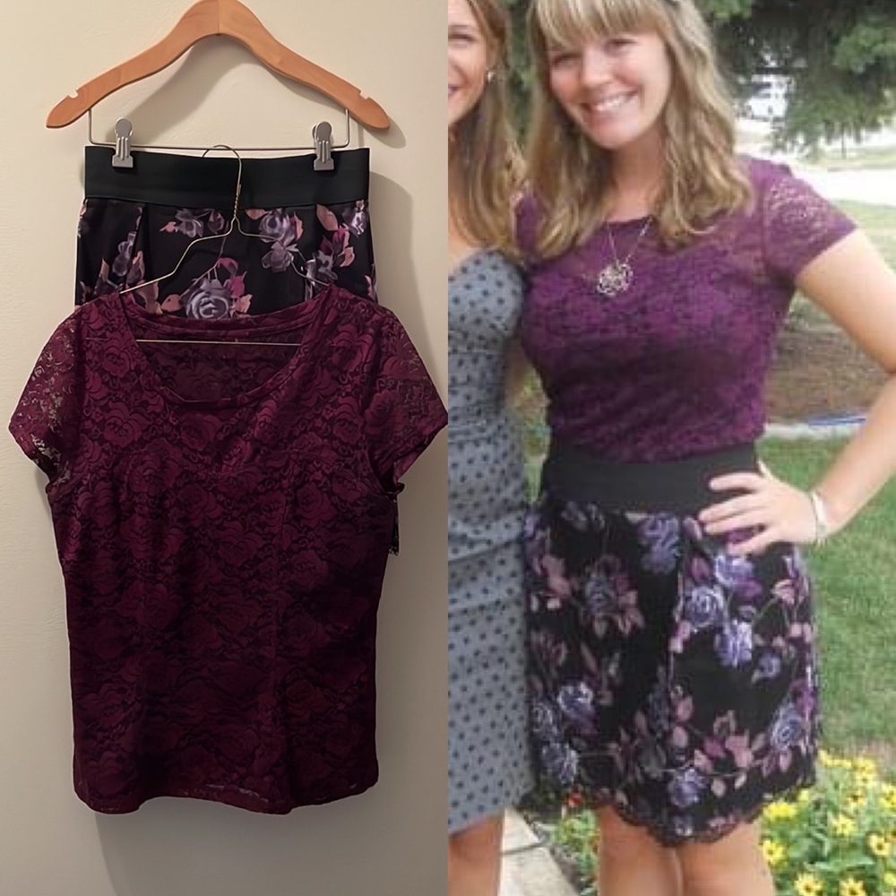 GUC Floral Shirt & Skirt Outfit